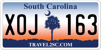 SC license plate XOJ163