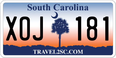 SC license plate XOJ181