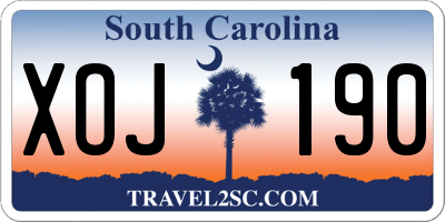 SC license plate XOJ190
