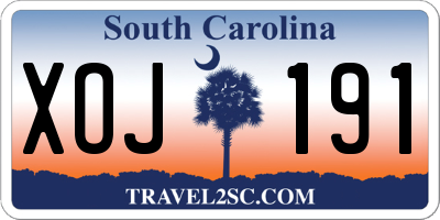SC license plate XOJ191
