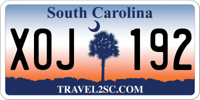 SC license plate XOJ192