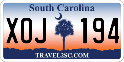 SC license plate XOJ194