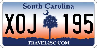 SC license plate XOJ195