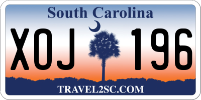 SC license plate XOJ196