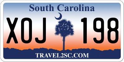 SC license plate XOJ198
