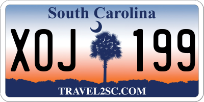 SC license plate XOJ199