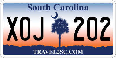 SC license plate XOJ202