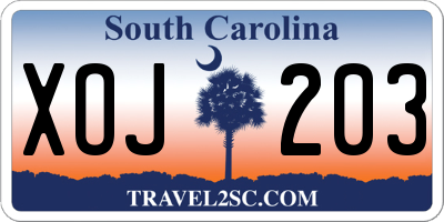 SC license plate XOJ203