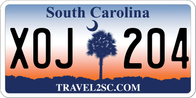 SC license plate XOJ204