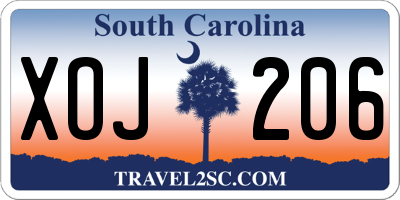 SC license plate XOJ206