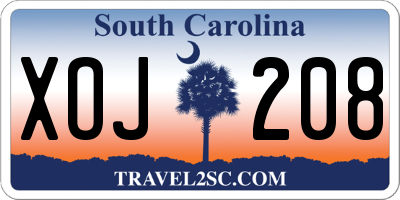 SC license plate XOJ208