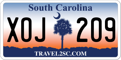 SC license plate XOJ209