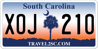 SC license plate XOJ210