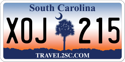 SC license plate XOJ215