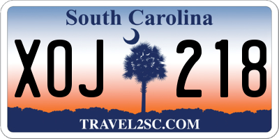 SC license plate XOJ218