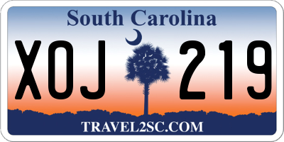 SC license plate XOJ219