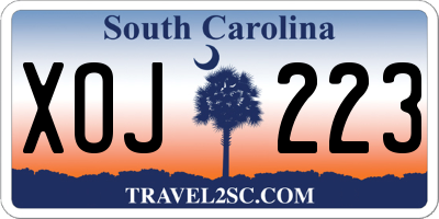 SC license plate XOJ223