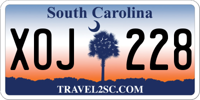 SC license plate XOJ228