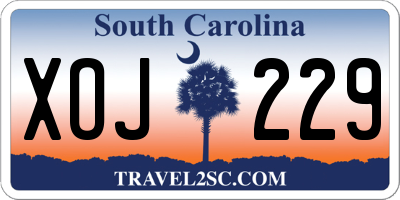SC license plate XOJ229