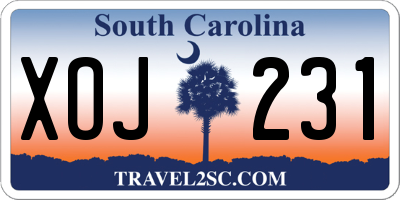 SC license plate XOJ231