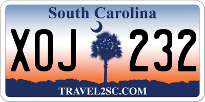 SC license plate XOJ232