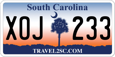 SC license plate XOJ233