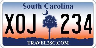 SC license plate XOJ234