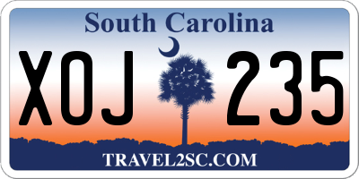 SC license plate XOJ235