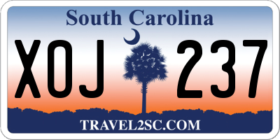 SC license plate XOJ237