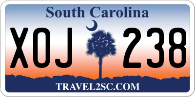 SC license plate XOJ238