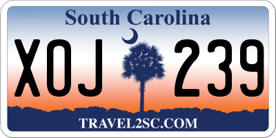 SC license plate XOJ239