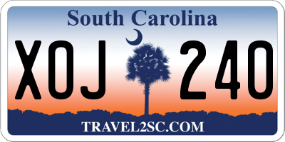 SC license plate XOJ240