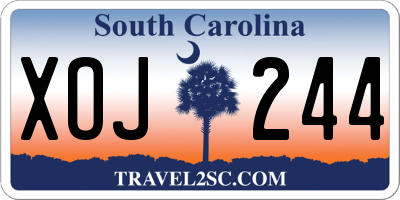 SC license plate XOJ244