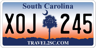 SC license plate XOJ245
