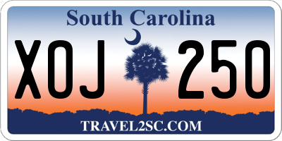 SC license plate XOJ250