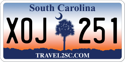 SC license plate XOJ251