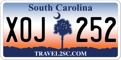 SC license plate XOJ252