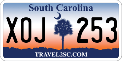 SC license plate XOJ253