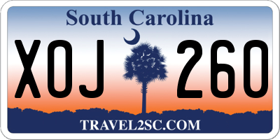 SC license plate XOJ260