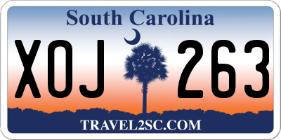 SC license plate XOJ263
