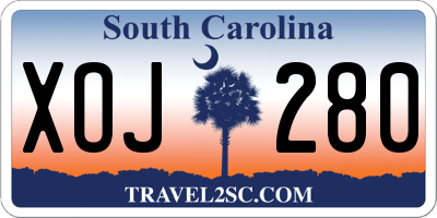 SC license plate XOJ280
