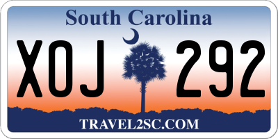SC license plate XOJ292