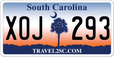 SC license plate XOJ293