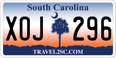 SC license plate XOJ296