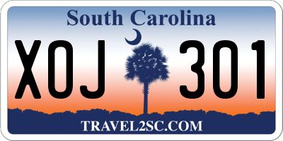SC license plate XOJ301