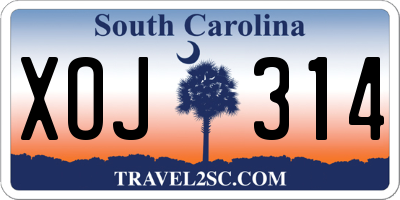 SC license plate XOJ314