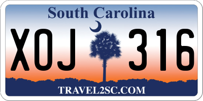 SC license plate XOJ316