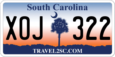 SC license plate XOJ322