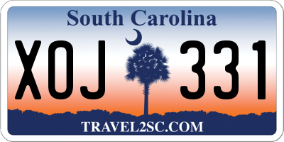 SC license plate XOJ331