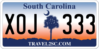 SC license plate XOJ333